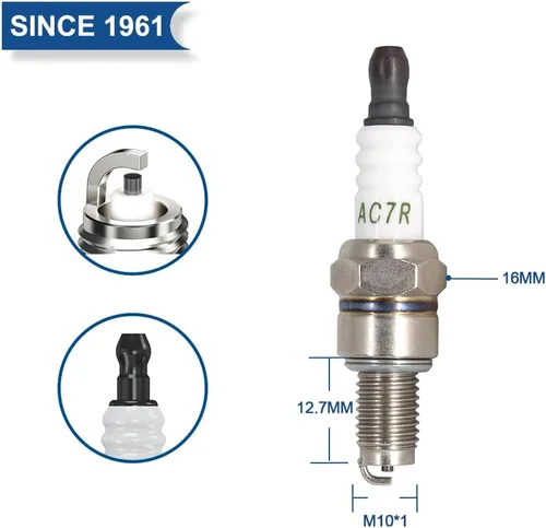Miniatura 2 de 4PK TORCH AC7R Bujía de repuesto para Husqvarna 581362301, para NGK 3066/CMR7H, para Champion 965/RZ7C RZ7CT10, para Brisk TR14C TR14S