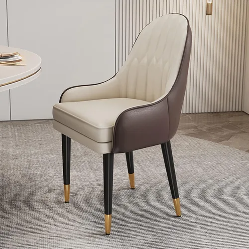 Miniatura 21 de Sillas de comedor modernas, sillas de comedor tapizadas de piel sintética de mediados de siglo, sillas auxiliares de ocio con patas de metal para 15