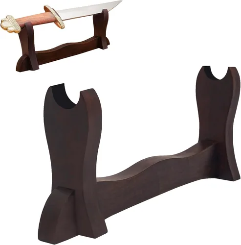 Miniatura 9 de Lord of Battles Soporte medieval de madera maciza para espada, soporte para espada, exhibición de espada de gladiador, soporte para espada katana