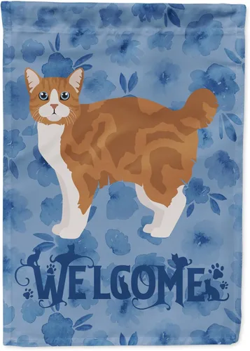 Miniatura 236 de Caroline's Treasures CK4813CHF - Bandera de bienvenida con gato abisinio azul, manga grande, para porche, para colgar en la pared, poliéster