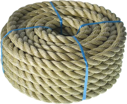 Miniatura 10 de LABLT Cuerda ProManila trenzada de 3/4 pulgadas, cuerda de polipropileno sintético UnManila de 3 hebras de 100 pies, cuerda de polipropileno grueso