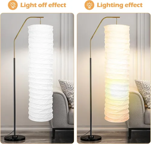 Miniatura 5 de Uonlytech Pantalla de lámpara de pie de papel, estilo nórdico, cubierta de luz de mesa, protector de lámpara de barril para el hogar, hotel, mesita