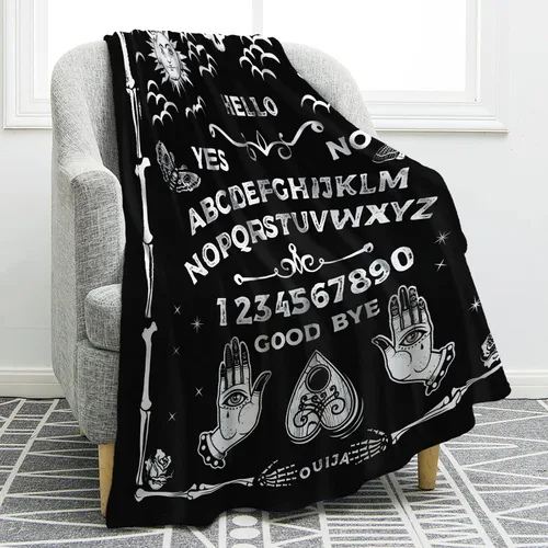 Jekeno - Manta de Ouija Gothic Witch para Halloween, diseño de sol, luna, esqueleto, calavera, horror, espeluznante, regalos para mujeres, niños,