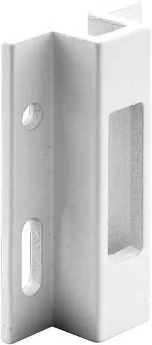 Prime-Line E 2124 - Portapuertas correderas de aluminio extruido para cierre estilo gancho, color blanco (paquete individual)