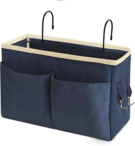 Miniatura 13 de Organizador de Mesita de Noche/Bolsa de Almacenamiento Colgante de Mesita de Noche Organizador Multifuncional para Literas Camas de Hospital Rieles