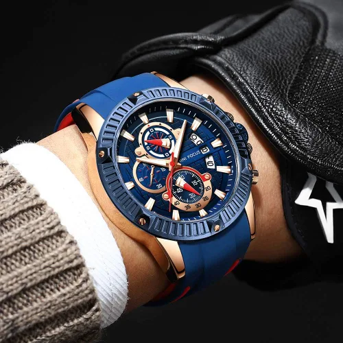 Miniatura 2 de Mini Focus Men Watch Casual Fashion Wrist Watches (ChronographWaterproofLuminousCalendar) Silicon Band Quartz Watches for Men