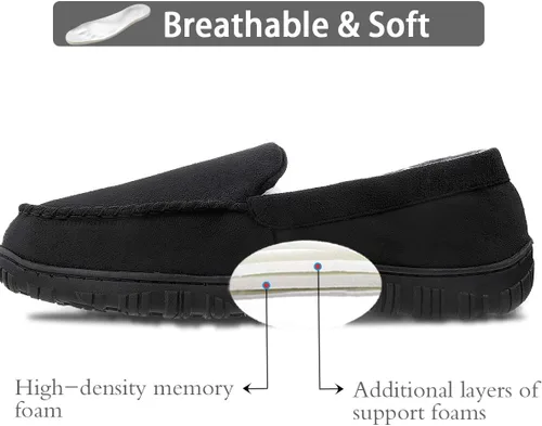 Miniatura 3 de shoeslocker Zapatillas para hombre de microgamuza mocasín de espuma viscoelástica para casa