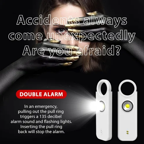 Miniatura 2 de Alarma de seguridad personal para mujeres, llavero de defensa personal para mujeres, dispositivos de protección recargables de emergencia de 135 db