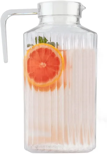 Miniatura 10 de Jarra acrílica de 16.9 fl oz/18 onzas, jarra de agua transparente con tapa, jarra de jugo irrompible, botella de agua fría para jugo casero, té