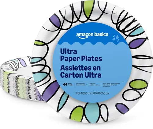 Miniatura 7 de Amazon Basics Ultra - Platos de papel, 8.62 pulgadas, desechables, 64