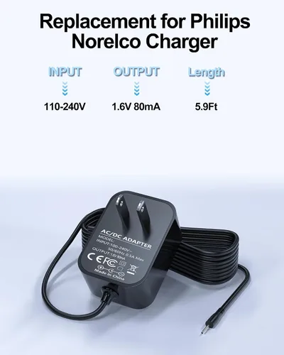 Miniatura 2 de Reemplazo de 1.6V 80mA para cargador Philips Norelco compatible con Philips G370 G250 G270 G290 G380 D350 G390, G470, G480 sistema de aseo