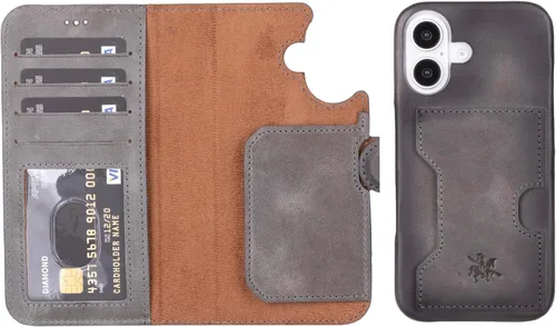 Miniatura 83 de Venito Florence - Funda de piel compatible con Samsung Galaxy S9, extra segura con bloqueo RFID, cartera desmontable para teléfono (gris decolorado)