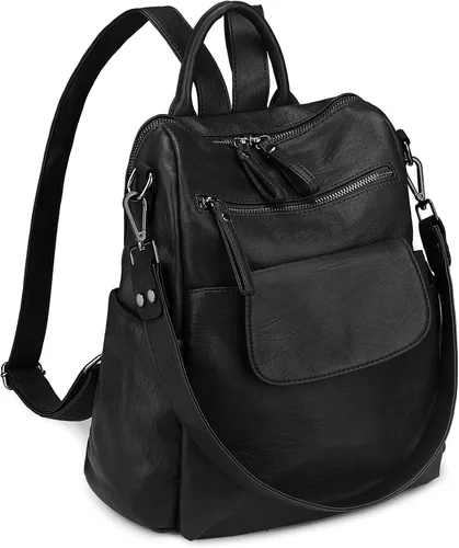 Miniatura 10 de Uromee Mochila de Viaje Monedero para Mujeres Cuero Vegano Damas Moda Borla Bolsa de Hombro Convertible, Grande, Mochilas Daypack