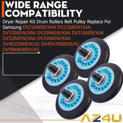Miniatura 3 de Kit de reparación de secadora AZ4U Rodillos Correa Polea de reemplazo para Samsung DV219AEW/XAA DV220AEW/XAA DV48J7700EW/A2 DV48H7400EW/A2