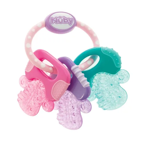 Miniatura 5 de Nuby Llaves de mordedor de gel de hielo - Juguetes de silicona calmante para bebés - Suave para encías doloridas Juguetes coloridos y divertidos
