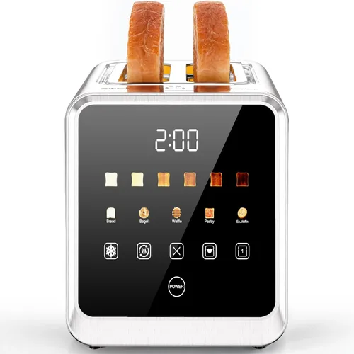 Miniatura 10 de Tostadora de 2 rebanadas con pantalla táctil, ranuras de 1.5 pulgadas de ancho y recuperación de memoria Tostadoras digitales inteligentes