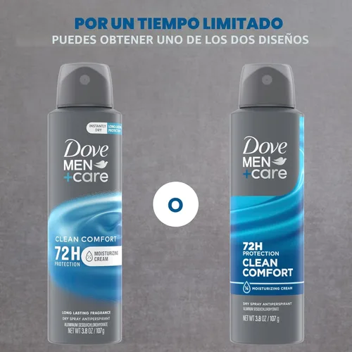Miniatura 3 de Dove Men+Care Desodorante antitranspirante Dry Spray Clean Comfort para hombres, protección contra el sudor y el olor de 72 horas con tecnología