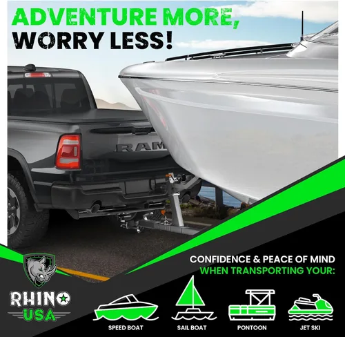 Miniatura 5 de Rhino USA Correa de cabrestante de barco con gancho (2 pulgadas x 20 pies) - Resistencia a la rotura de 5,016 libras - Correas de cabrestante