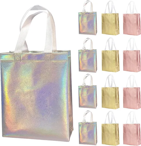 Miniatura 2 de 12 bolsas de regalo reutilizables no tejidas con asas para recuerdo de fiesta 8 pulgadas de ancho x 4 pulgadas de largo x 10 pulgadas de alto