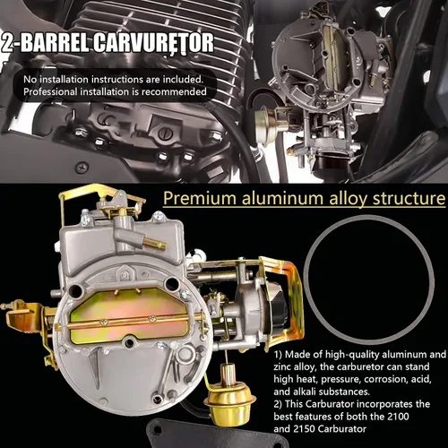 Miniatura 6 de Carburador de 2 barriles 2100 2150 Compatible con Ford F100 F250 F350 (289 302 351 Cu) y motores Jeep - Estrangulador eléctrico con junta de montaje