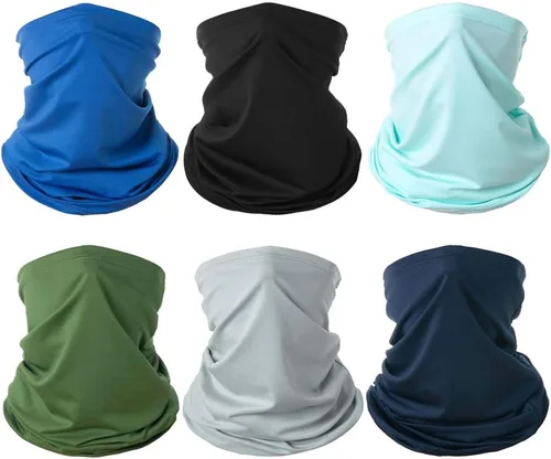 Miniatura 8 de Paquete de 6 mascarillas faciales transpirables, protección UV de verano, polaina de cuello refrescante, ropa facial Negro