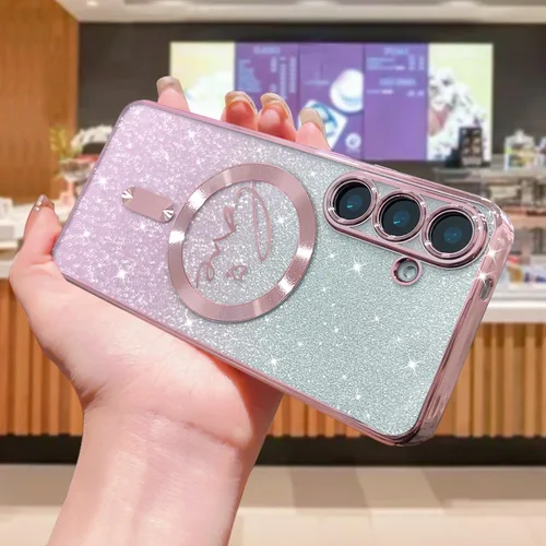 Miniatura 227 de ZONRW - Funda para Samsung Galaxy S22 Ultra magnética, para mujeres y niñas, cubierta trasera suave, lujosa, con corazón de amor, bling, degradado
