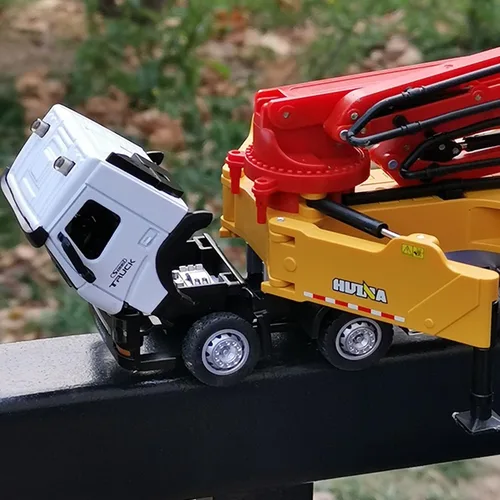 Miniatura 5 de Camión de bomba de hormigón Vehículos de construcción Juguetes, escala 1:50 Diecast Site Hormigón Bomba Camión, Camiones de juguete para niños