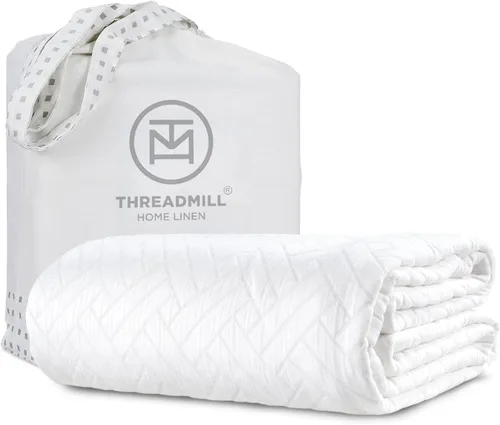 Miniatura 26 de Threadmill Mantas de algodón de lujo para cama tamaño King Acogedora manta 100% algodón tamaño King para todas las estaciones Colcha Aster suave