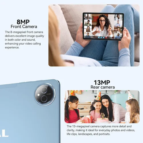 Miniatura 5 de Tablet de 11 pulgadas Android 15, última actualización de 2026, 128 GB ROM 16 GB RAM, tabletas 4G LTE, 5G WiFi+Celular, Octa-Core MTK8786, cámara
