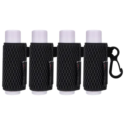 HEYSKAY 4 piezas de fundas para llavero de bálsamo labial, compacto, con clip, soporte para lápiz labial, llavero, soporte para bálsamo labial,