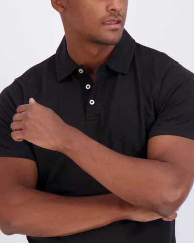 Miniatura 45 de Real Essentials Paquete de 3: Polo de manga corta de algodón para hombre, de secado rápido, transpirable, (disponible en tallas grandes y altas)