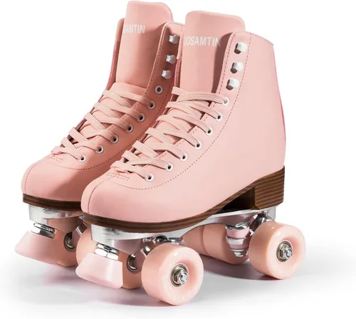 Miniatura 3 de Patines de ruedas para mujer/jóvenes con topes ajustables en altura, patines retro de cuatro ruedas para exteriores e interiores