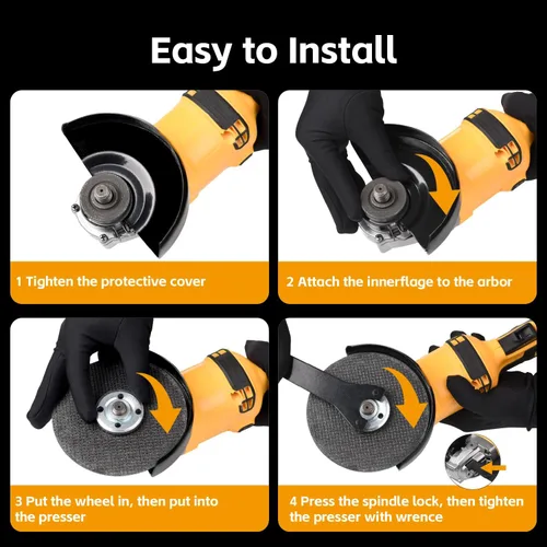Miniatura 7 de Amoladora angular inalámbrica compatible con batería Dewalt 20V Max (SIN batería) (SIN ruedas) Amoladora angular sin escobillas de 4-1/2