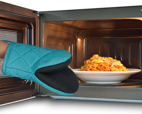 Miniatura 7 de 1 par de manoplas cortas para horno, guantes de silicona resistentes al calor para cocina, mini guantes de horno para 500 grados, superficies