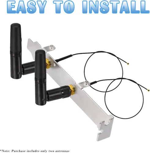 Miniatura 5 de Eightwood Antena WiFi pequeña de doble banda 2.4 GHz 5 GHz RP-SMA antena 2 unids para PC computadora de escritorio tarjeta PCIe Router WiFi cámara