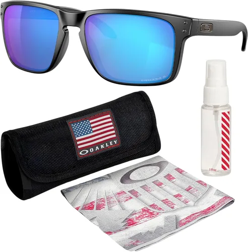 Miniatura 10 de Oakley HOLBROOK XL OO9417 Square Shape Sunglasses With Official Eyewear Kit Marco de acero Lente polarizada negra Prizm