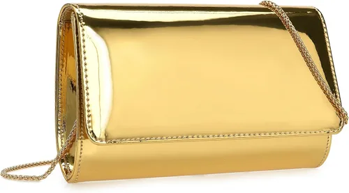 Miniatura 8 de CHARMING TAILOR Bolso de mano de boda de piel sintética para mujer, bolso formal metálico de poliuretano, bolso de fiesta de noche de patente