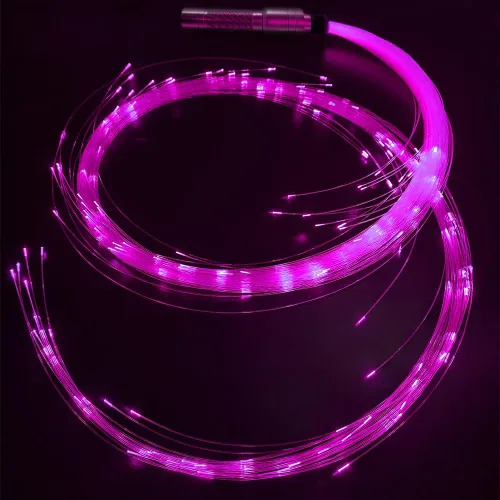 Miniatura 7 de Firework Látigo de fibra óptica, luz LED para bailar, juguete giratorio de 360°, 40 modos de efecto de color, ligero y portátil para fiestas al aire