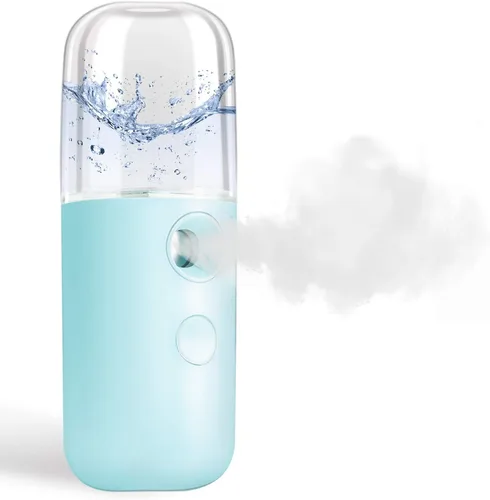 GIVERARE Nano Vaporizador Facial, Mini Vaporizador de Mano, Vaporizador Recargable por USB, Tanque de Agua Visual de 30ml, Hidratante y Humectante
