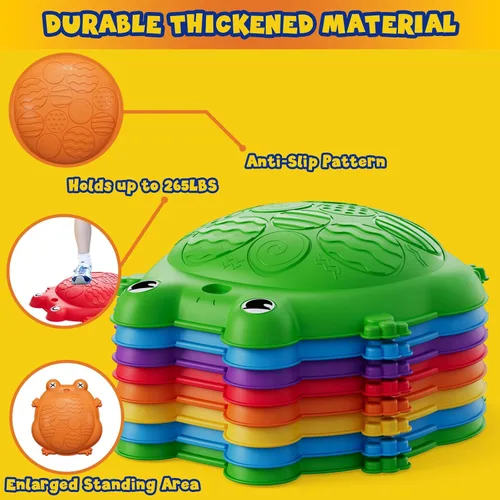 Miniatura 3 de HYES Escalones para niños, 8 piezas de piedras de equilibrio antideslizantes para niños pequeños de 1 a 3 años, juguetes sensoriales para cursos