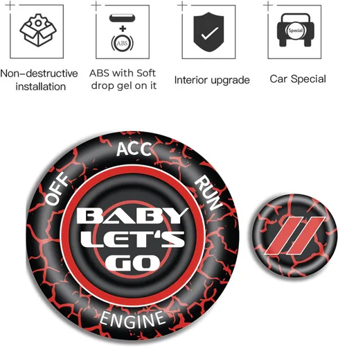 Miniatura 2 de TOOLEPIC Cubierta de botón de arranque para Dodge Challenger Charger Durango Accesorios 2015-2025 - Kit de interruptor de encendido y parada