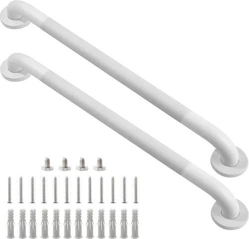 Miniatura 8 de Barra de agarre para ducha, paquete de 2 barras de agarre de baño gris de 12 pulgadas, barras de agarre antideslizantes de acero inoxidable 304