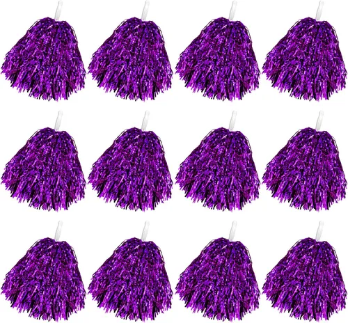 Miniatura 18 de Pompones de animadora a granel para deportes a granel de plástico para bailar y bailar, con asas de plástico para rooters que animan, animadoras