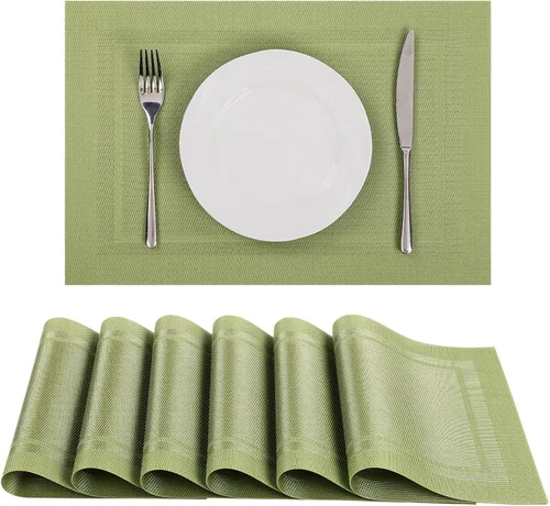 Miniatura 43 de SHACOS - Caminos de mesa de vinilo tejido, lavables, para uso en interiores o exteriores, fáciles de limpiar