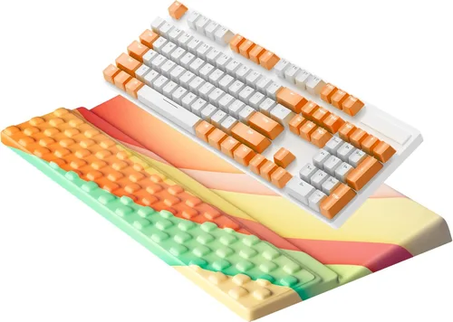 Miniatura 17 de Ospelelf Reposamuñecas para teclado, cómodo soporte ergonómico para teclado para oficina y hogar Rosa