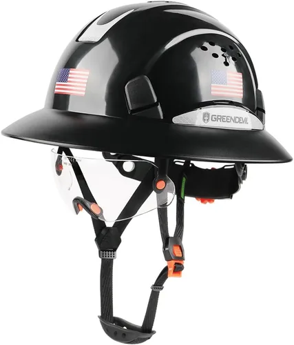Miniatura 8 de Casco de seguridad de construcción ventilado de ala completa, casco de seguridad aprobado por la OSHA Cascos De Construcción, cascos de trabajo