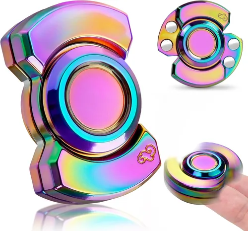 Miniatura 13 de Juguete giratorio 3 en 1 para adultos, deslizador de metal, con clicker, magnético para hombres adultos, juguete de escritorio de oficina, alivio