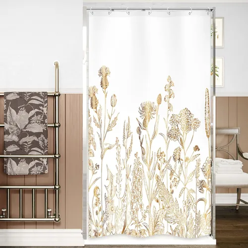 Miniatura 17 de Riyidecor - Cortina de ducha con estampado de flores silvestres para decorar un baño pequeño o una ventana, 36 pulgadas de ancho x 72 pulgadas