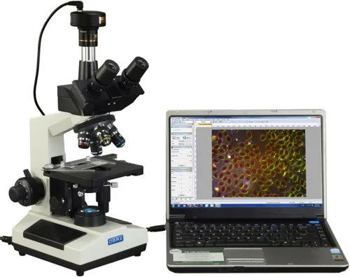 Miniatura 8 de OMAX - Microscopio LED trinocular de laboratorio digital de tamaño grande de aumento de 40 veces a 2500 veces, con cámara digital USB de 10MP