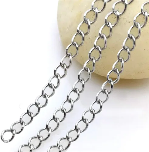 Miniatura 3 de 100 cadenas extensoras de plata para hacer joyas, cadena de extensión extraíble de acero inoxidable para hacer collares, pulseras, tobilleras